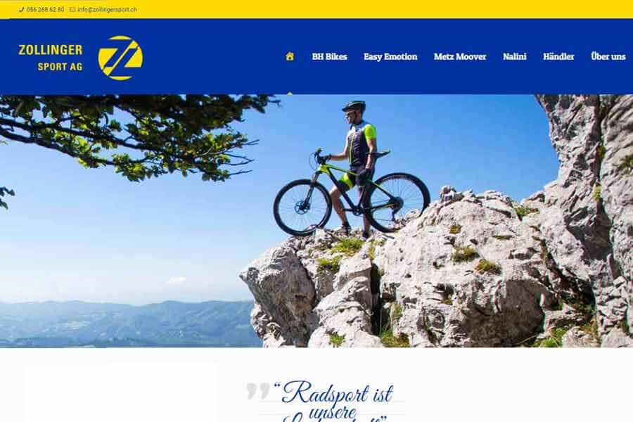 Zollinger Sport, Landingpage